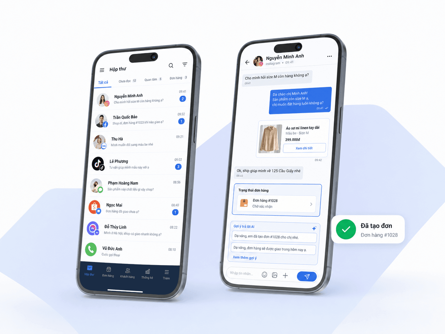 SellWonder chat đa kênh trên điện thoại